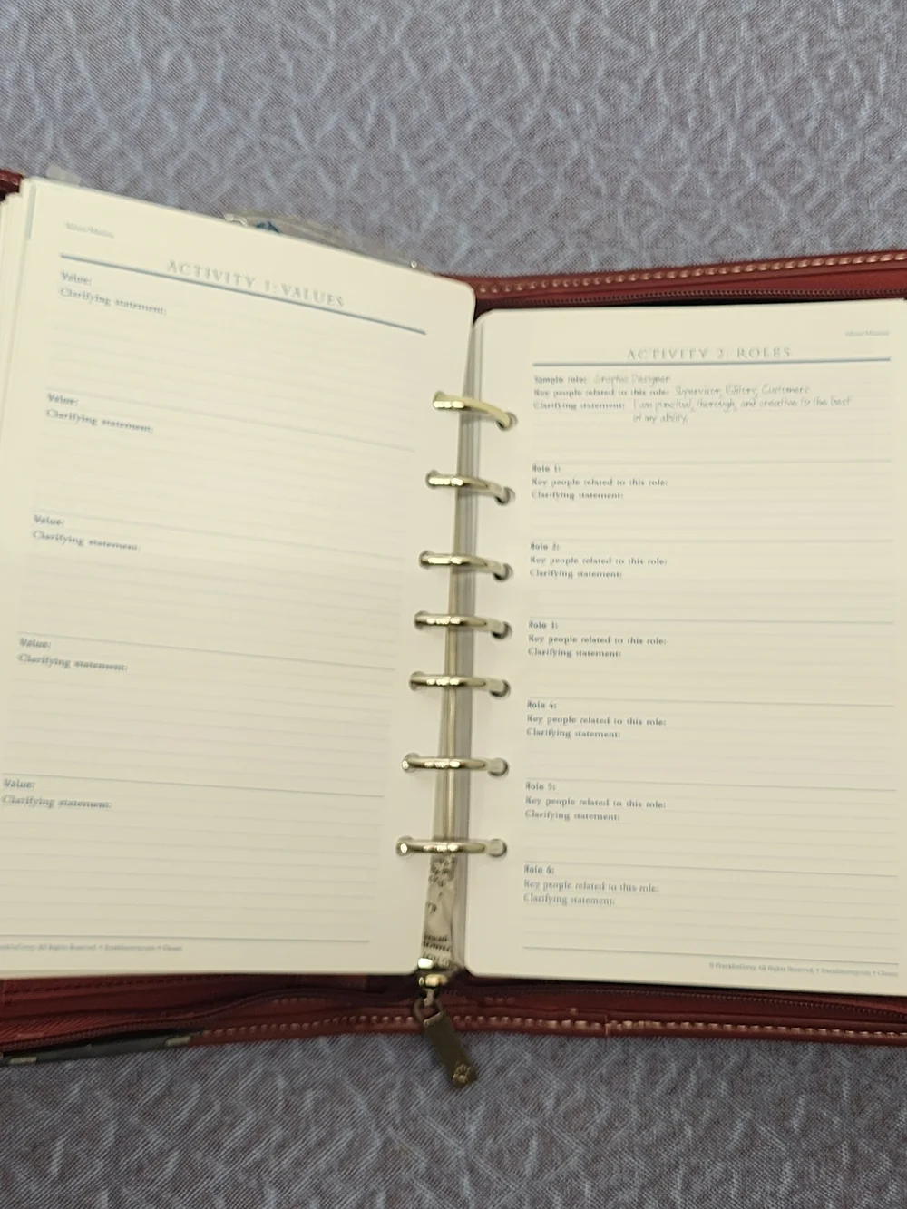 Brand New- Deadstock • Red Leather Planner • Franklin Covey
